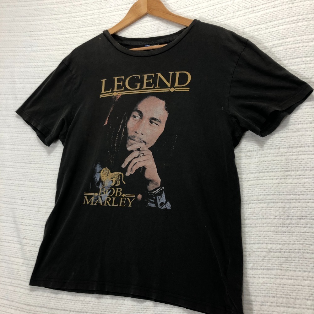 H&M‎ Bob Marley Legend Graphic T-Shirt Reggae Music Tee Black Small